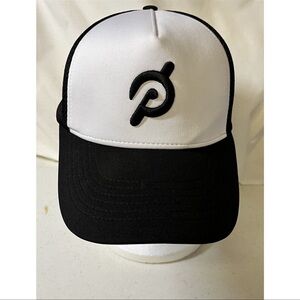 Peloton Black And White Hat Embroidered Logo & Adjustable Strapback Workout